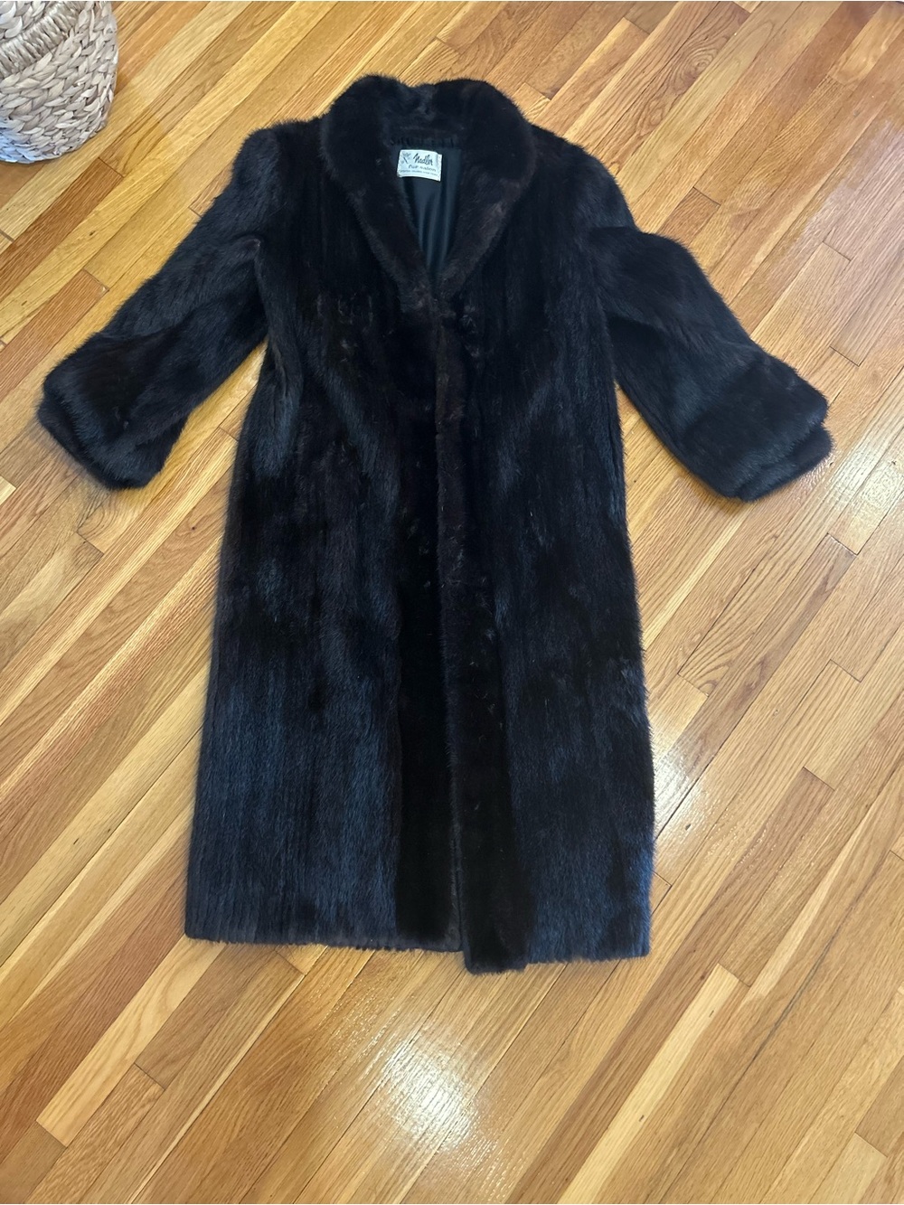 Vintage 60s Mahogany Mink Coat Full Length Interior Belt Medium Mob Wife